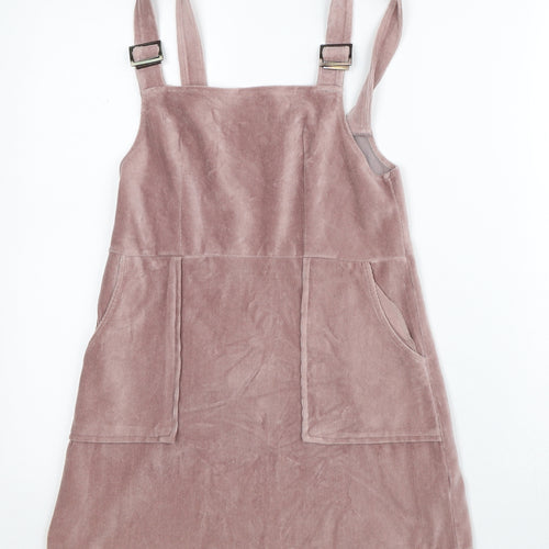 Topshop Womens Pink Cotton A-Line Size 6 Square Neck