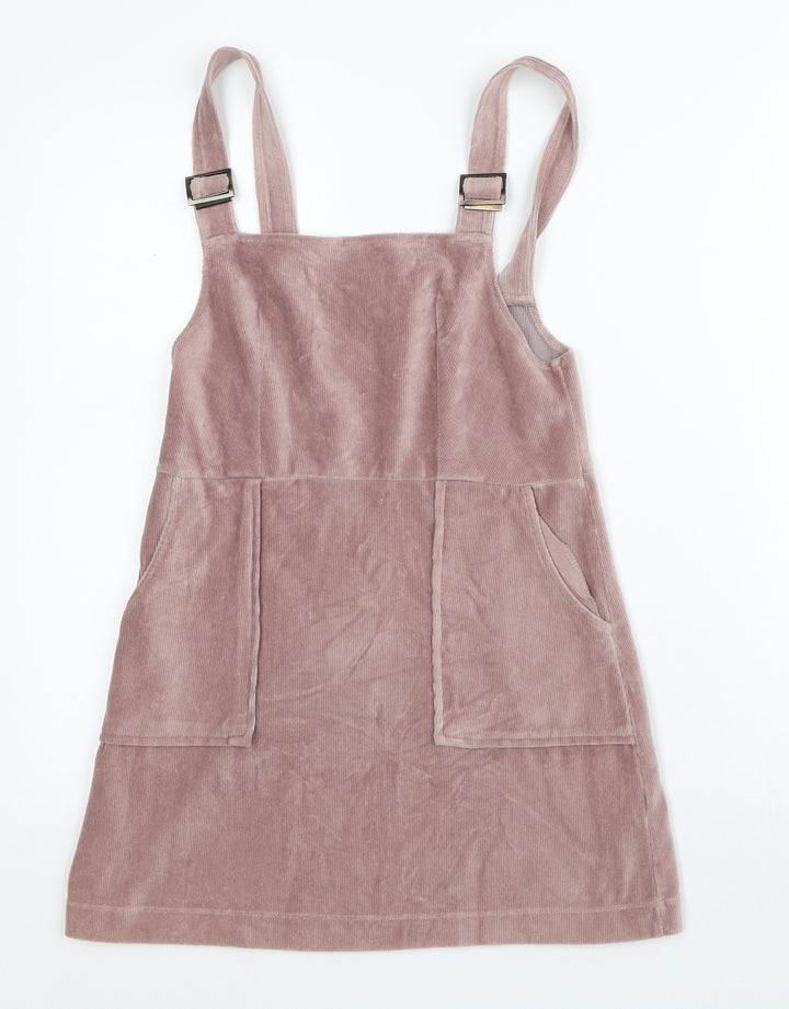 Topshop Womens Pink Cotton A-Line Size 6 Square Neck