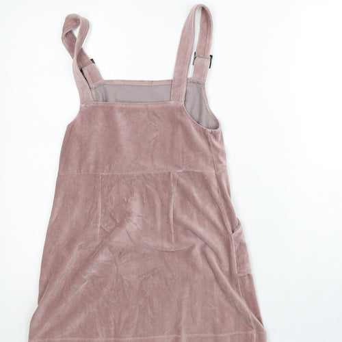 Topshop Womens Pink Cotton A-Line Size 6 Square Neck