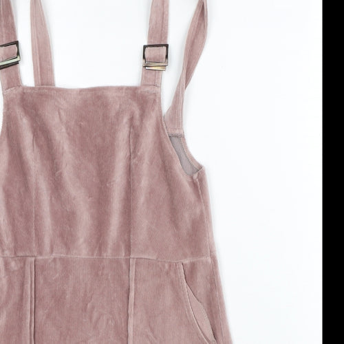 Topshop Womens Pink Cotton A-Line Size 6 Square Neck