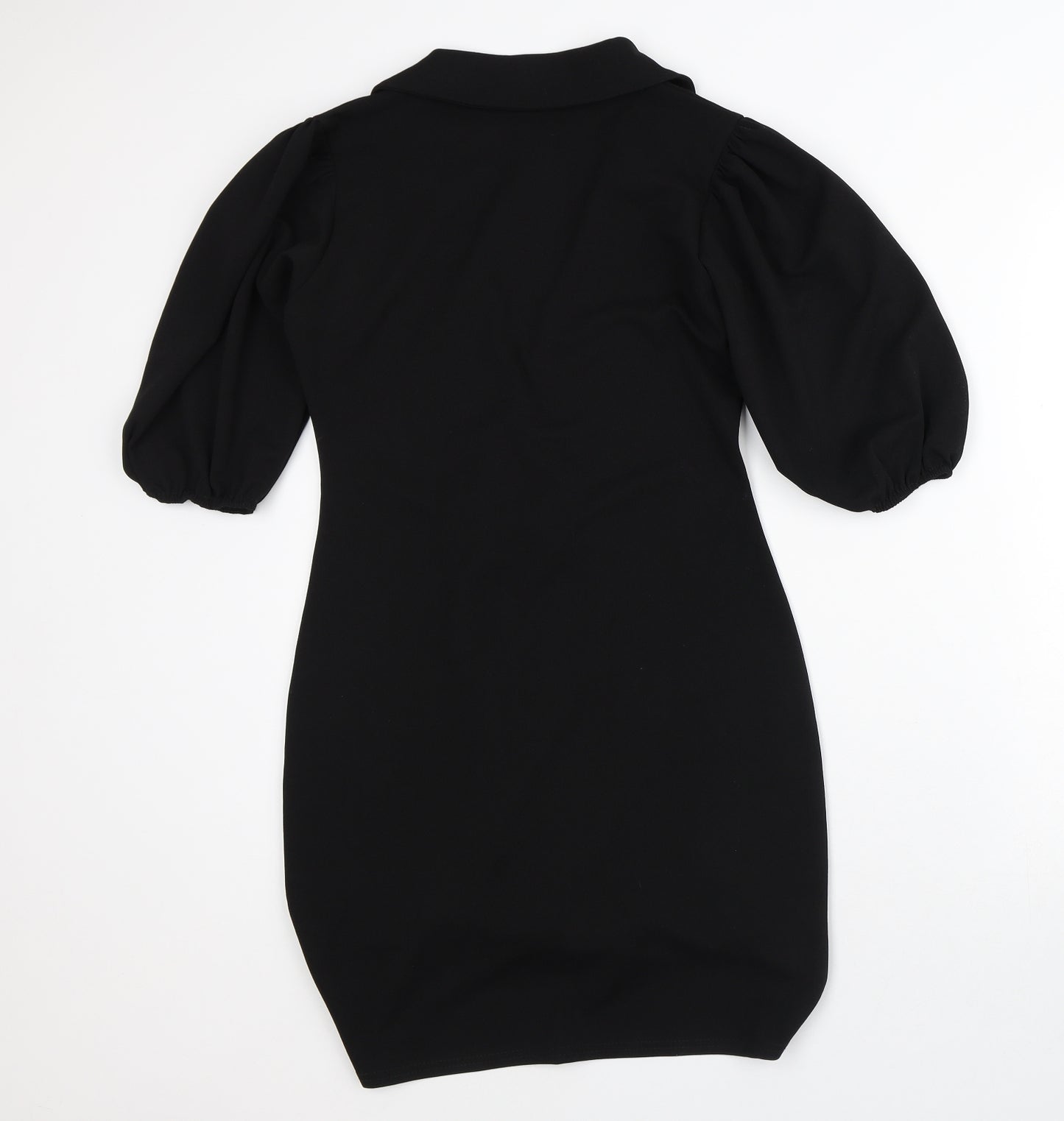 I SAW IT FIRST Womens Black Polyester Jacket Dress Size 10 V-Neck