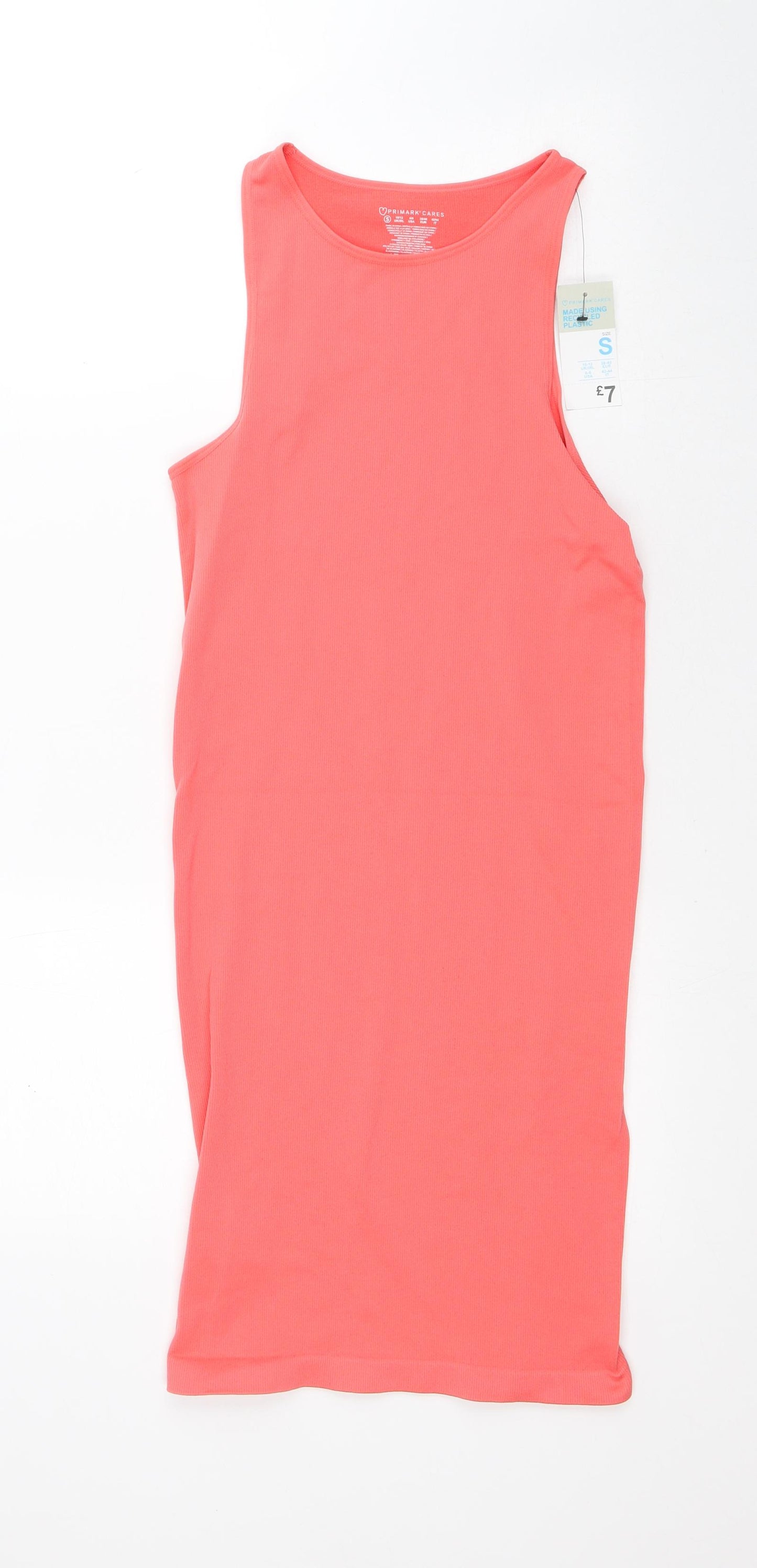Primark Womens Pink Nylon Bodycon Size 10 Scoop Neck