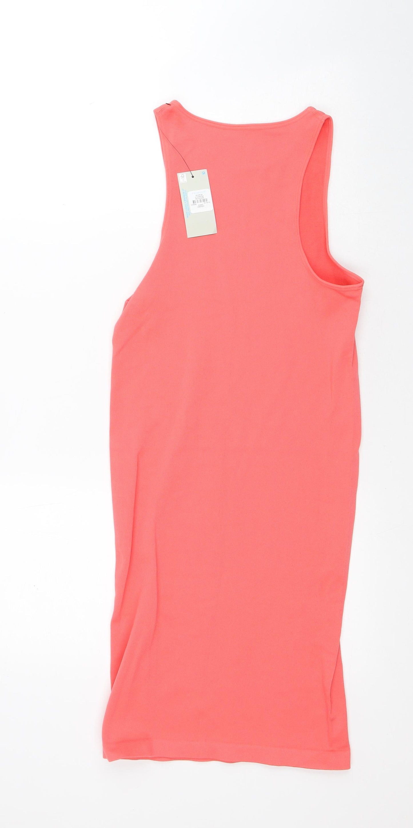 Primark Womens Pink Nylon Bodycon Size 10 Scoop Neck