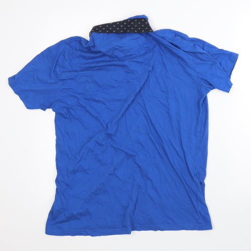 Easy Womens Blue 100% Cotton Basic Polo Size L Collared