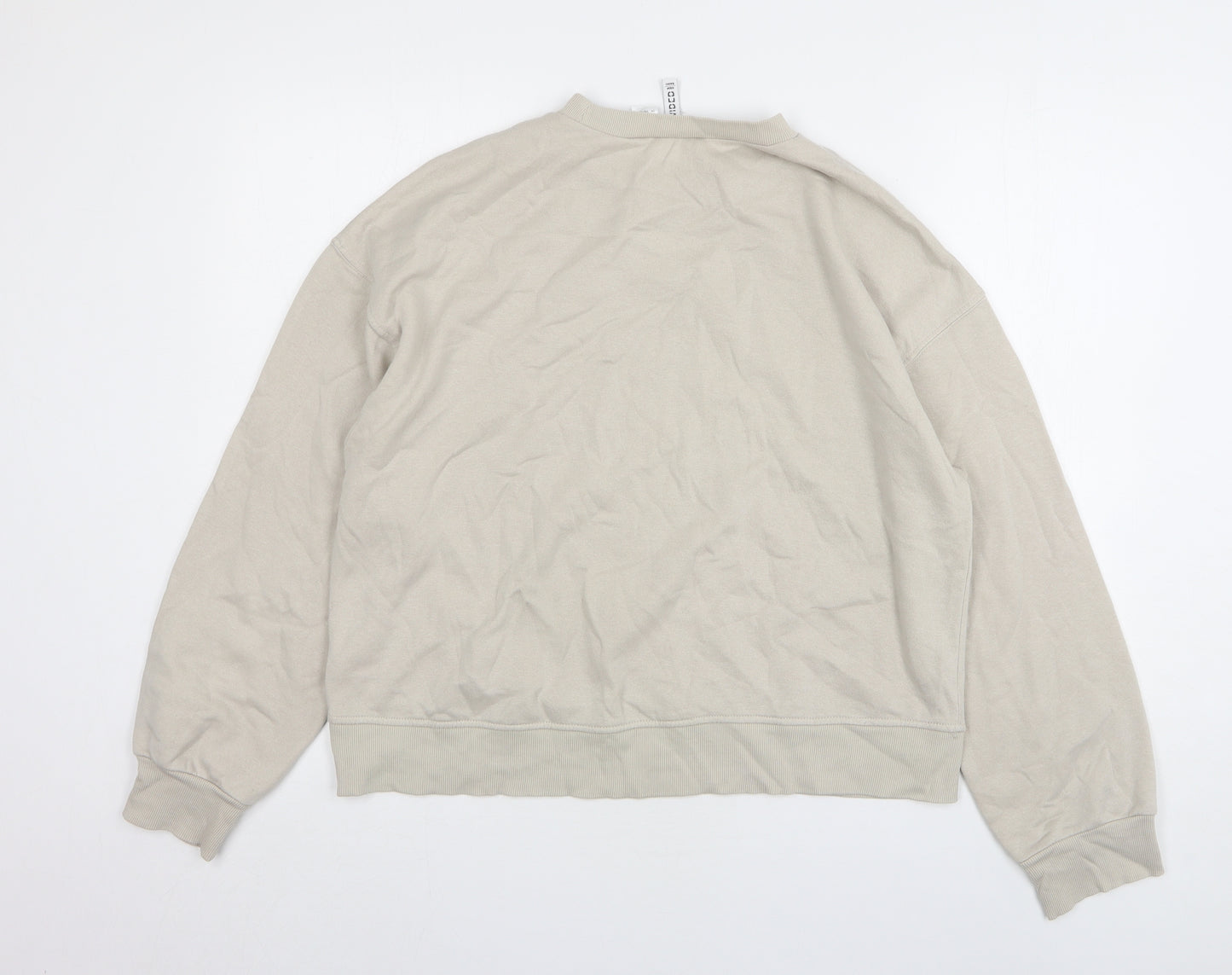 H&M Womens Beige Cotton Pullover Sweatshirt Size M