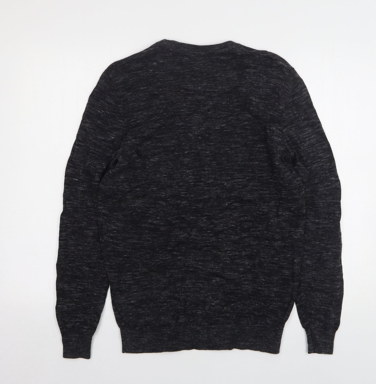 George Mens Grey Round Neck Cotton Pullover Jumper Size M