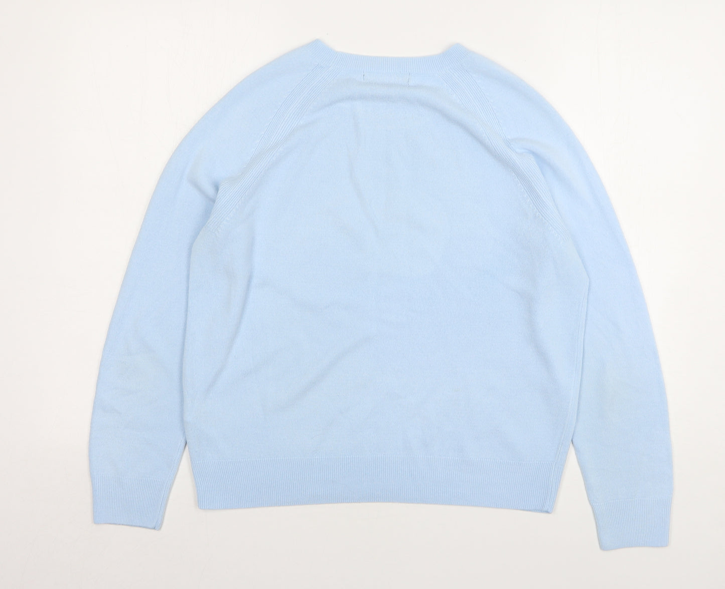 Marks and Spencer Womens Blue Round Neck Acrylic Pullover Jumper Size 14