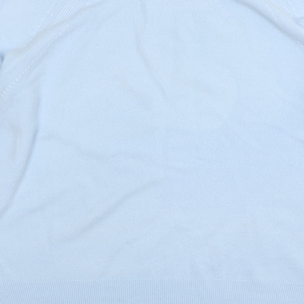 Marks and Spencer Womens Blue Round Neck Acrylic Pullover Jumper Size 14