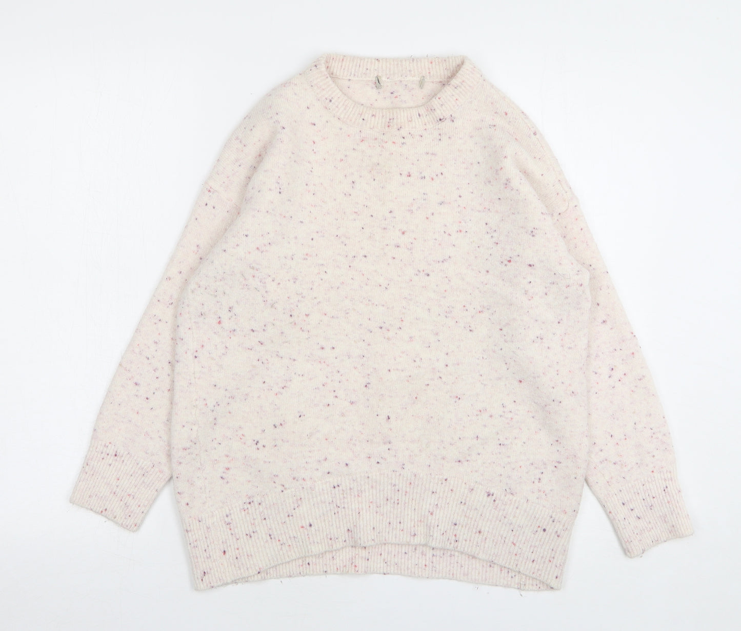 Nutmeg Womens Pink Round Neck Acrylic Pullover Jumper Size 12
