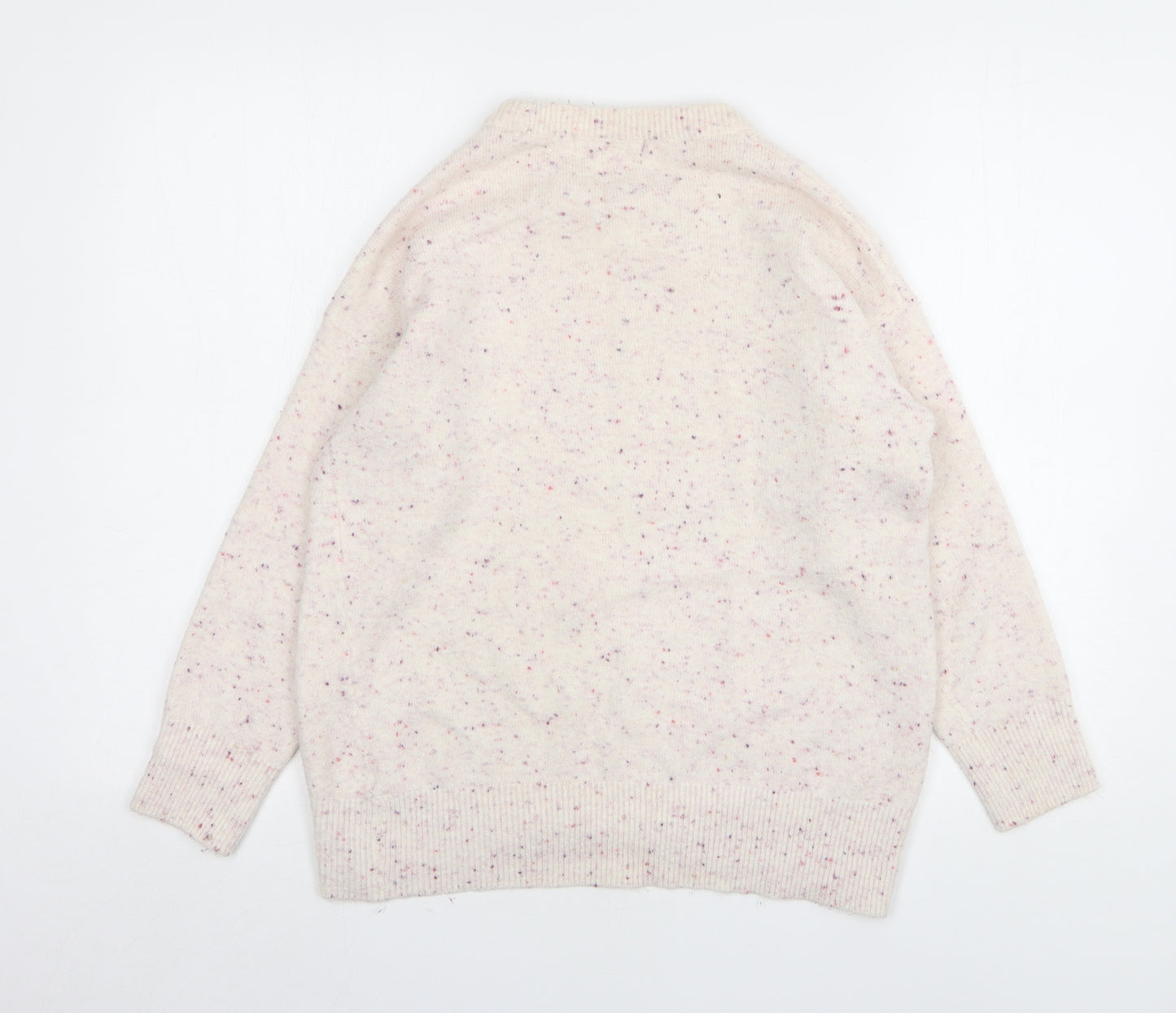 Nutmeg Womens Pink Round Neck Acrylic Pullover Jumper Size 12