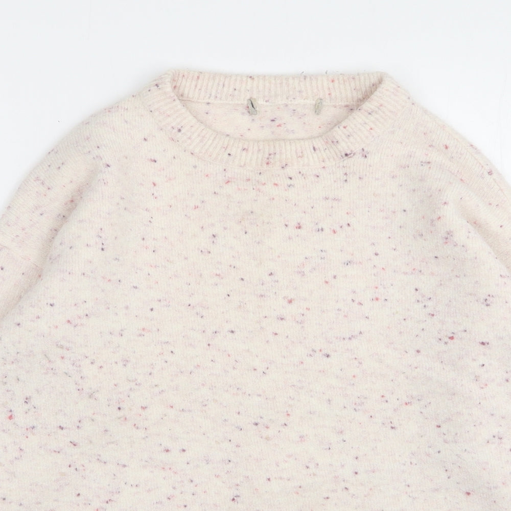 Nutmeg Womens Pink Round Neck Acrylic Pullover Jumper Size 12