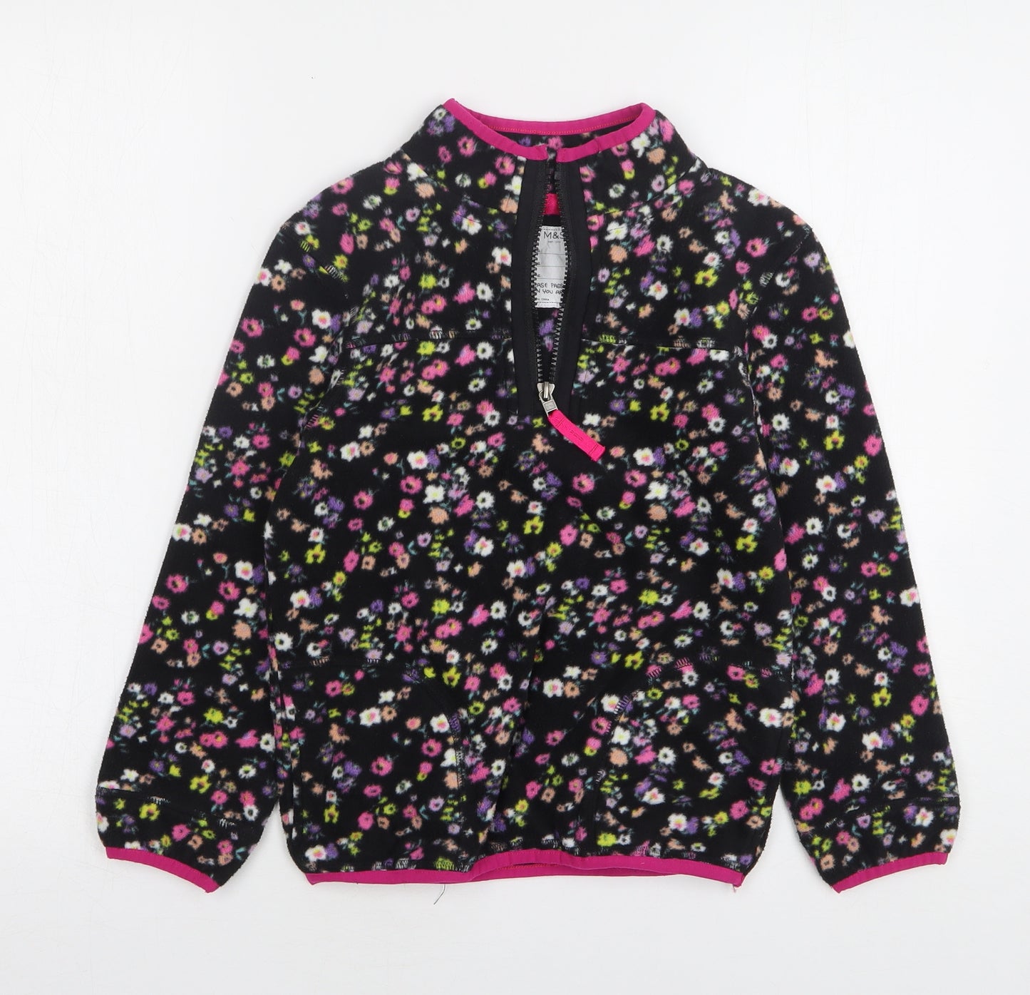 Marks and Spencer Girls Multicoloured Floral Polyester Pullover Sweatshirt Size 8-9 Years