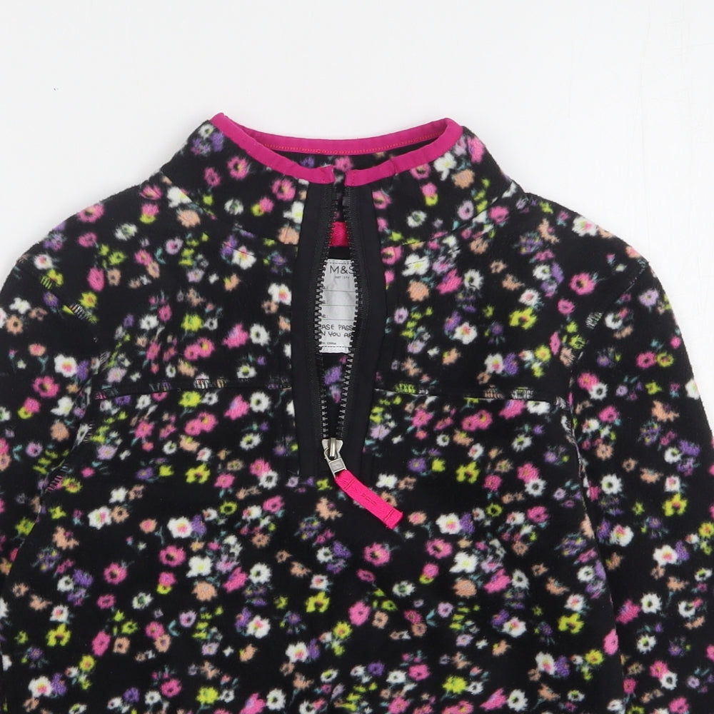 Marks and Spencer Girls Multicoloured Floral Polyester Pullover Sweatshirt Size 8-9 Years