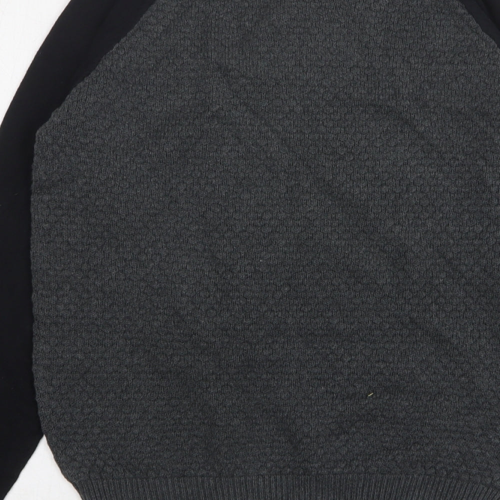 George Boys Grey Round Neck Cotton Pullover Jumper Size 13-14 Years