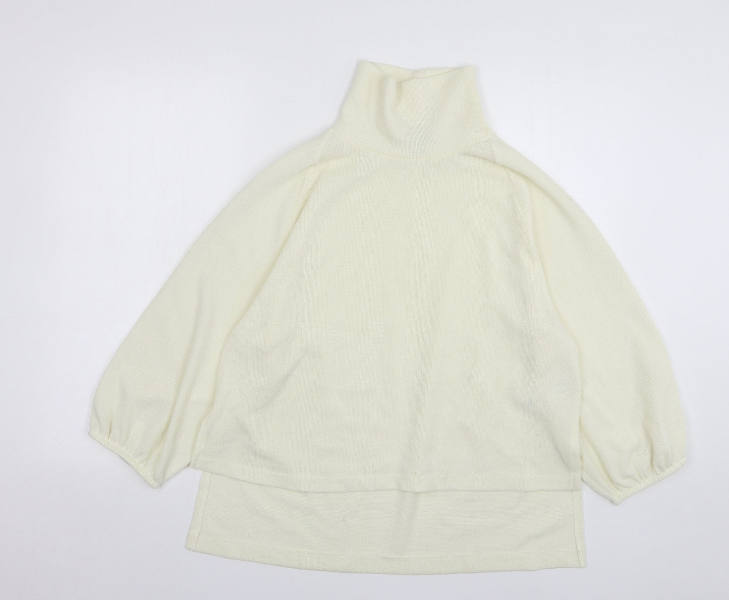 Primark Womens Ivory High Neck Polyester Pullover Jumper Size 12