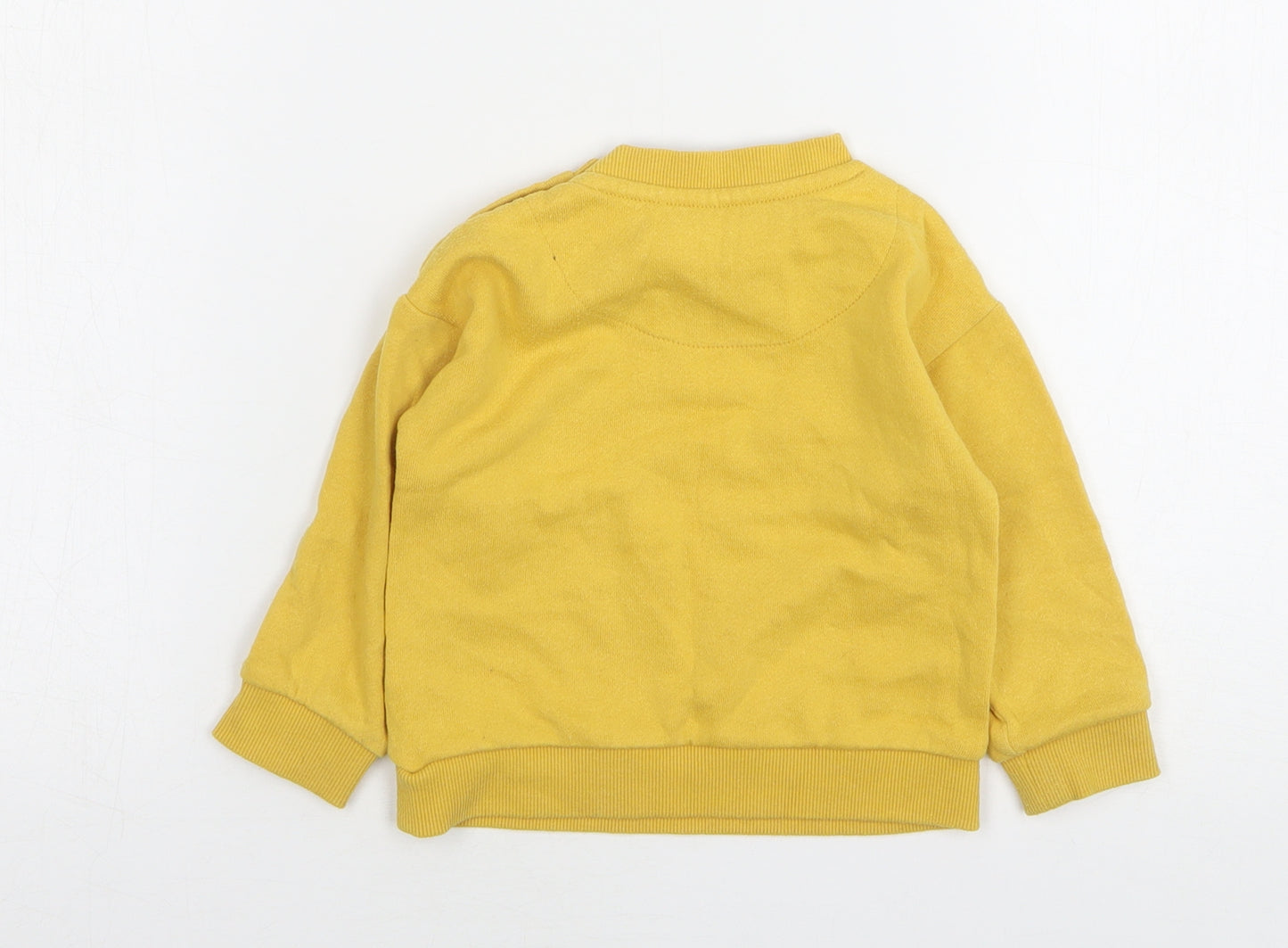 F&F Boys Yellow Cotton Pullover Jumper Size 12-18 Months