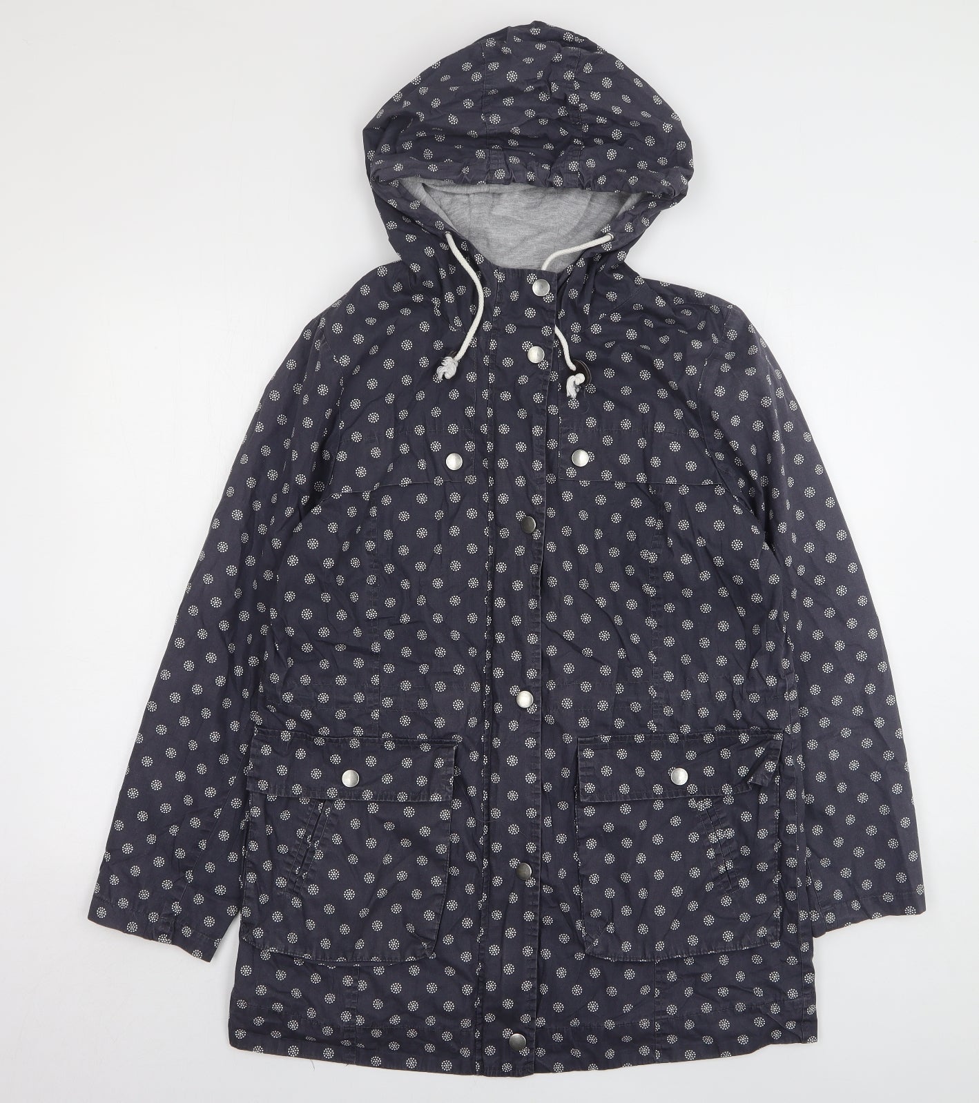 Marks and Spencer Womens Grey Polka Dot Parka Coat Size 12
