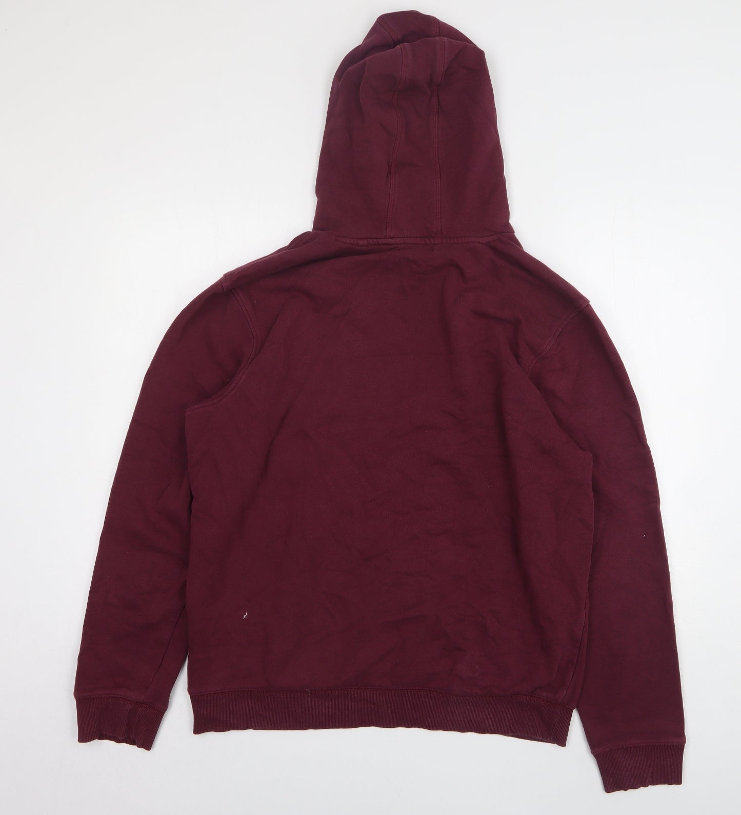 TU Mens Purple Cotton Pullover Hoodie Size L