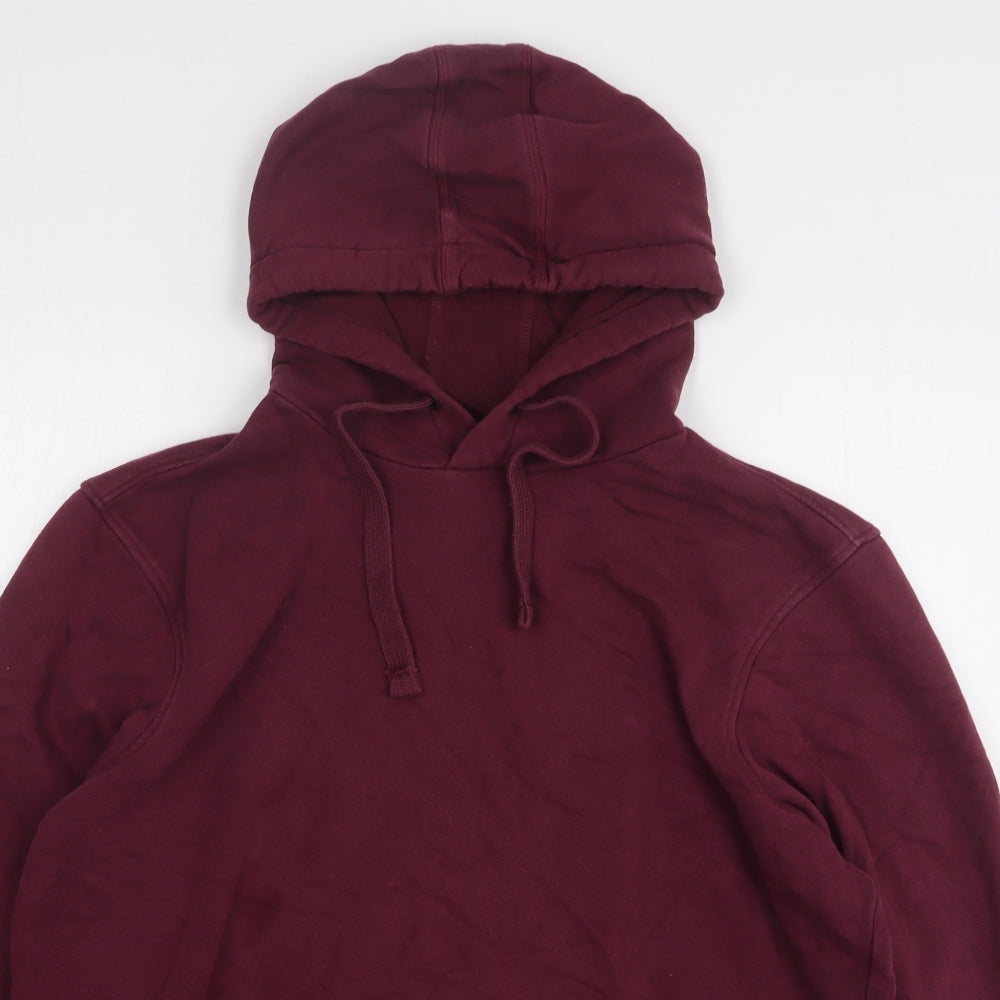 TU Mens Purple Cotton Pullover Hoodie Size L
