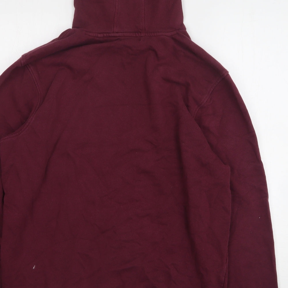 TU Mens Purple Cotton Pullover Hoodie Size L