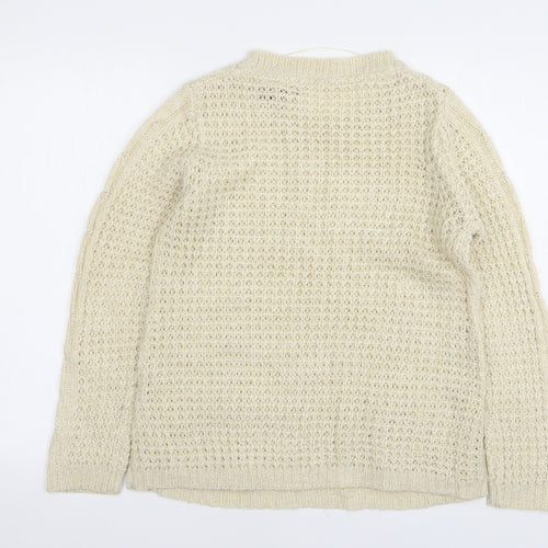 Atmosphere Womens Beige Round Neck Acrylic Pullover Jumper Size 14