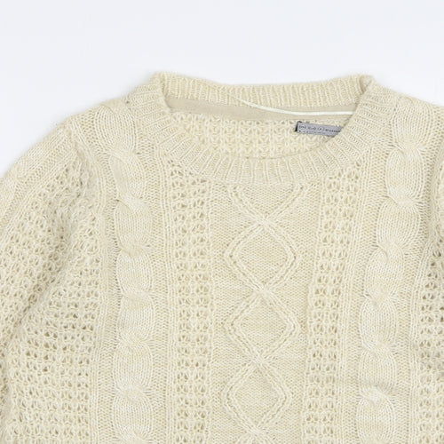 Atmosphere Womens Beige Round Neck Acrylic Pullover Jumper Size 14