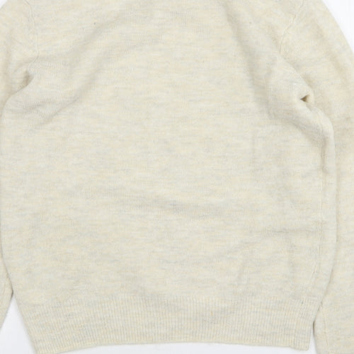 H&M Womens Beige Round Neck Acrylic Pullover Jumper Size S