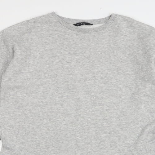 F&F Womens Grey Cotton Jumper Dress Size 12 Round Neck