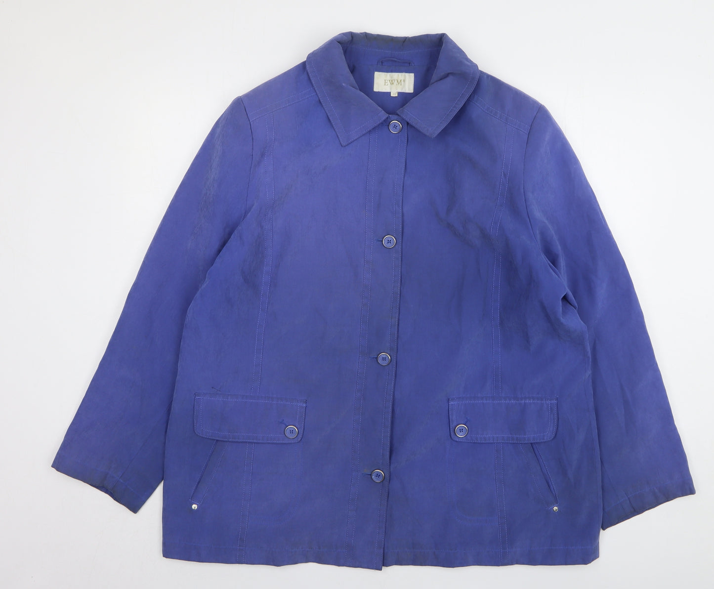 EWM Womens Blue Parka Coat Size 20