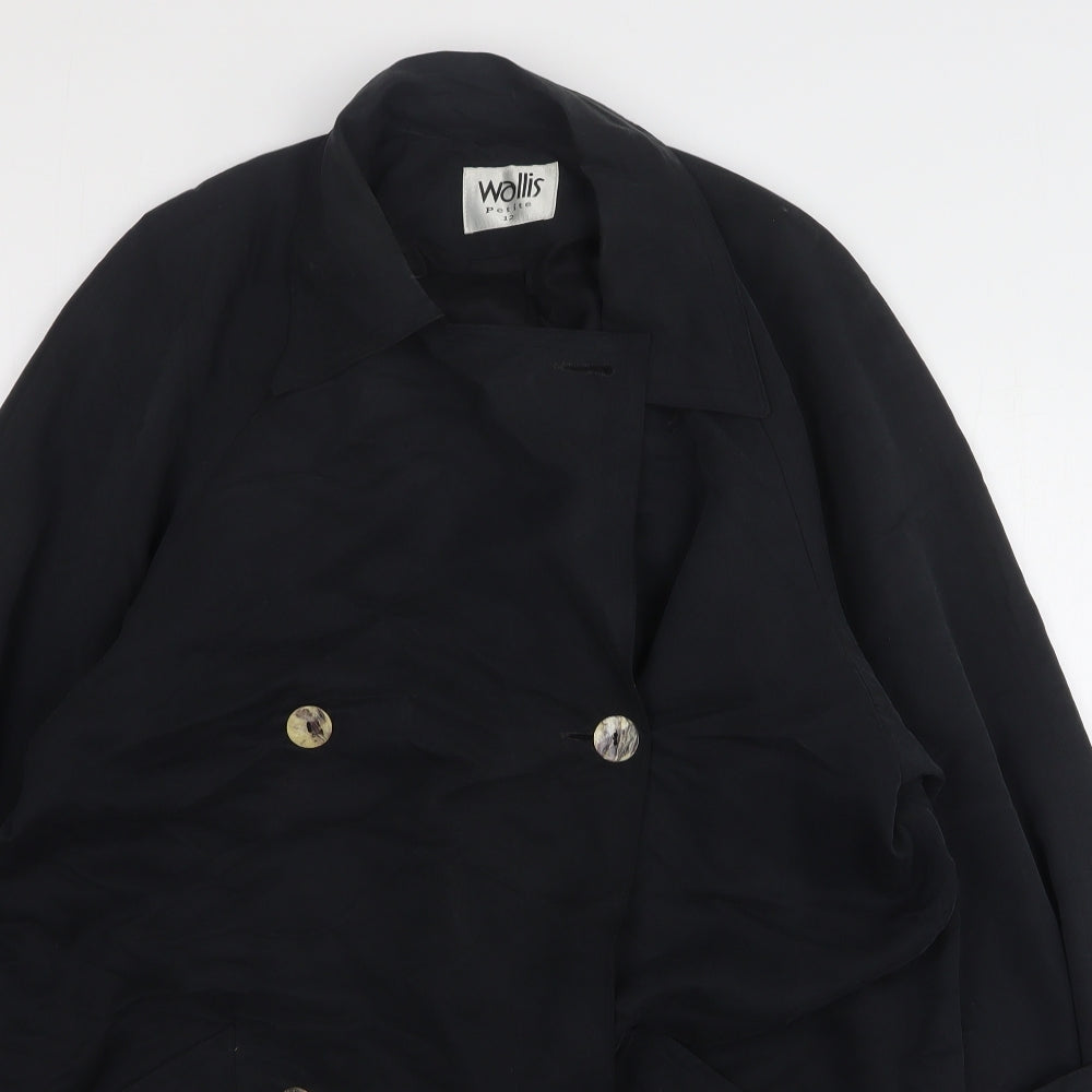 Wallis Womens Black Parka Coat Size 12