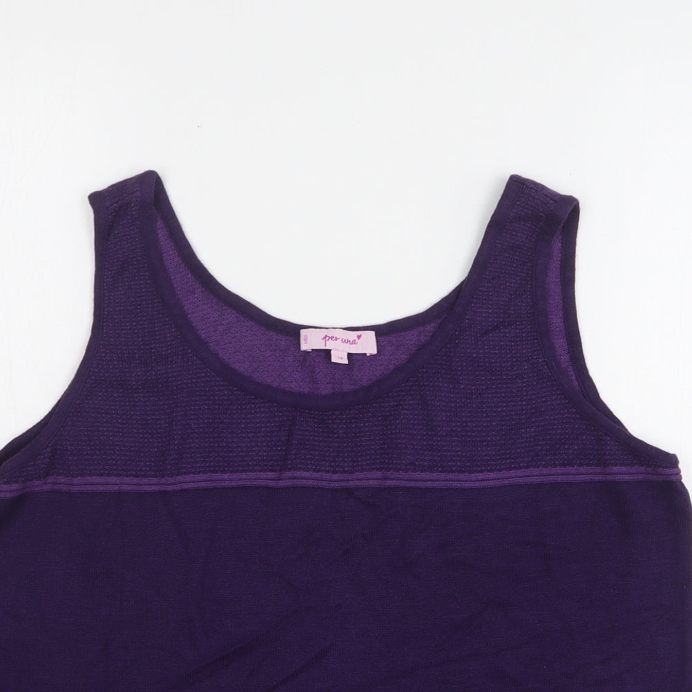 Per Una Womens Purple Acrylic Basic Tank Size 18 Round Neck