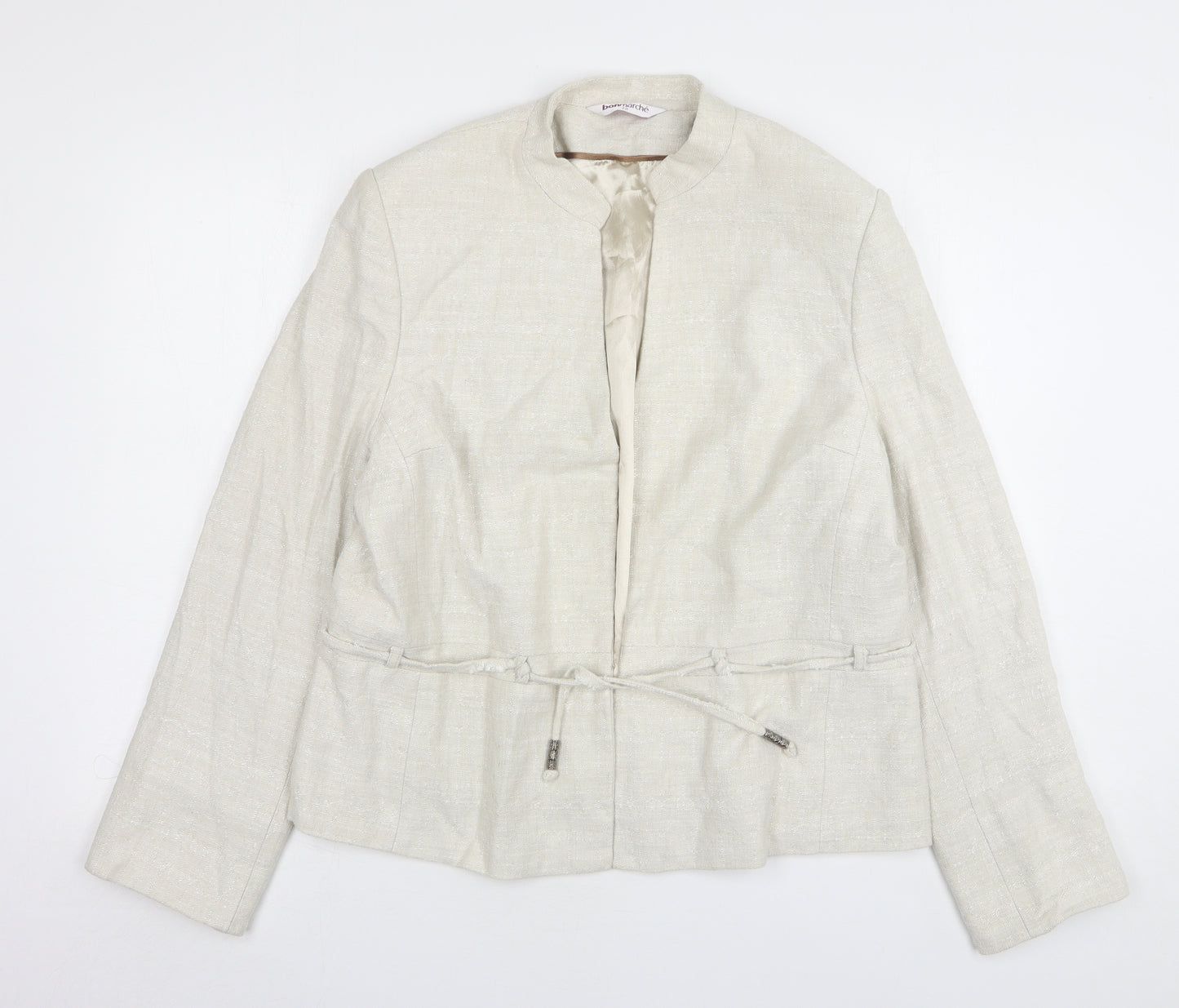 Bonmarché Womens White Linen Jacket Blazer Size 20
