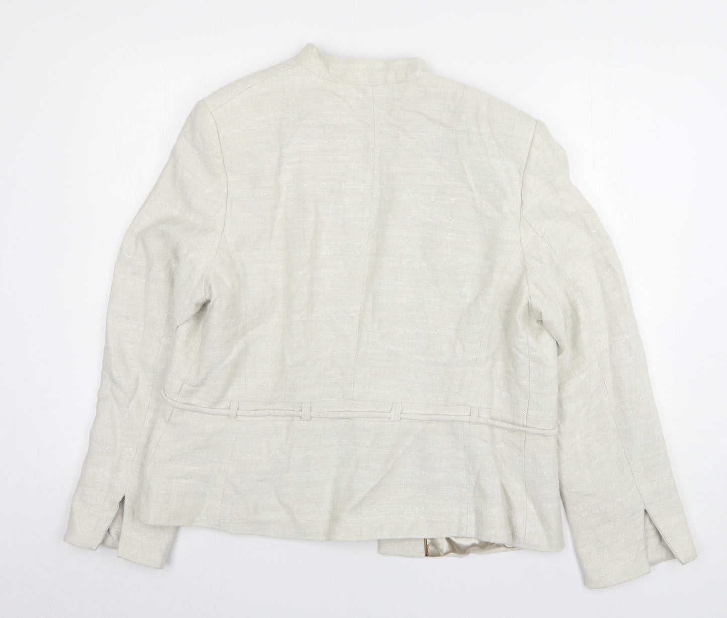 Bonmarché Womens White Linen Jacket Blazer Size 20