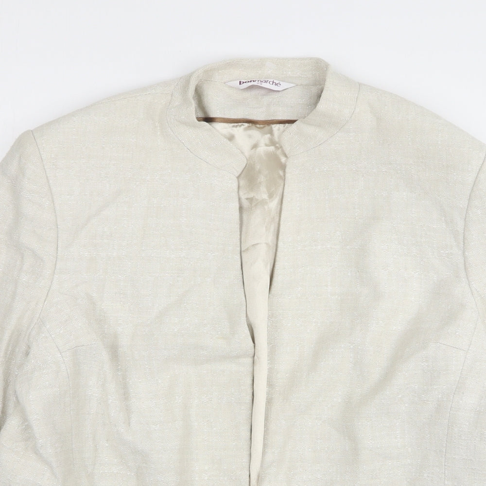 Bonmarché Womens White Linen Jacket Blazer Size 20