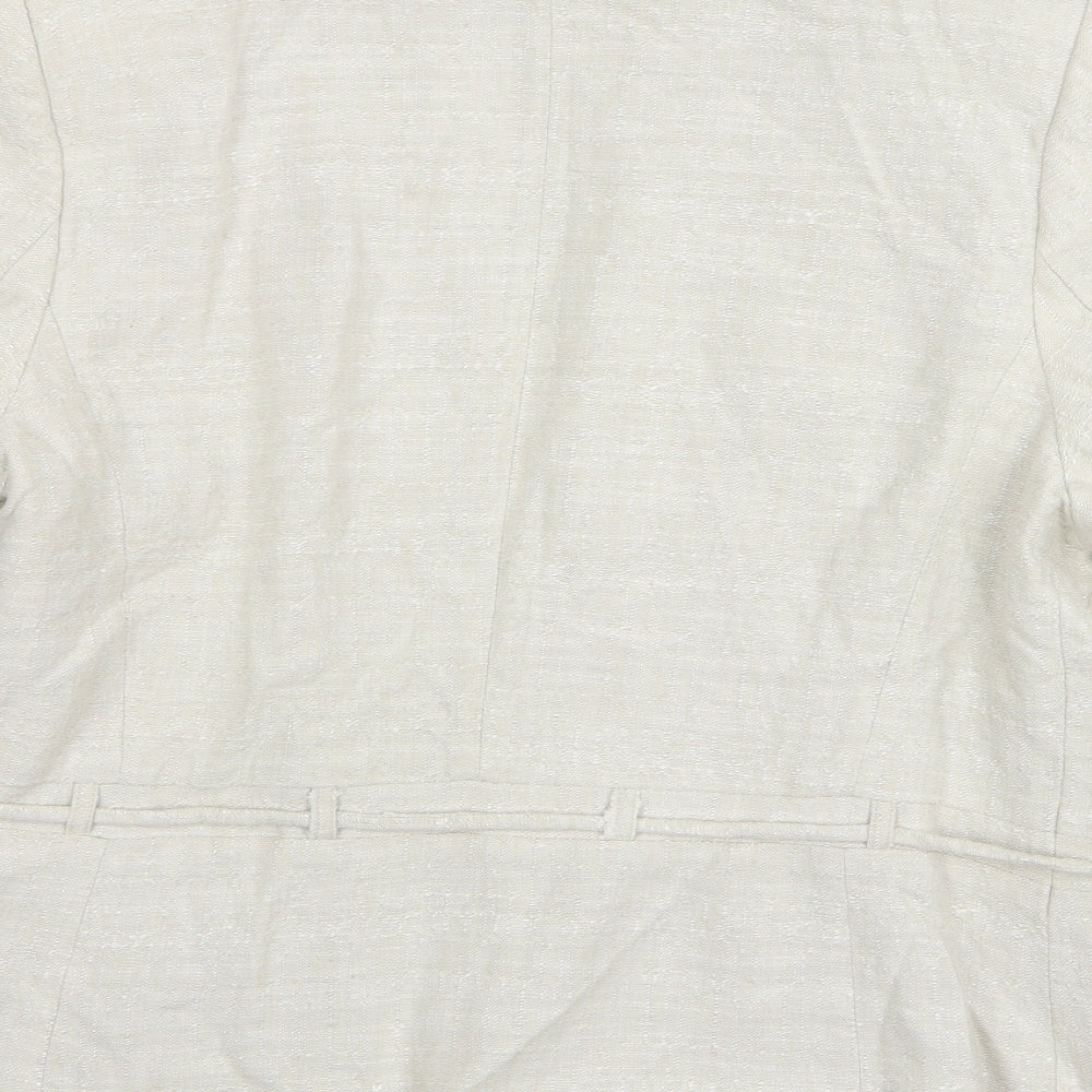 Bonmarché Womens White Linen Jacket Blazer Size 20