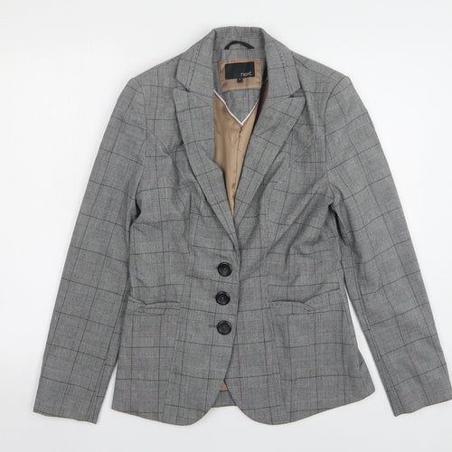NEXT Womens Grey Houndstooth Polyester Jacket Suit Jacket Size 8