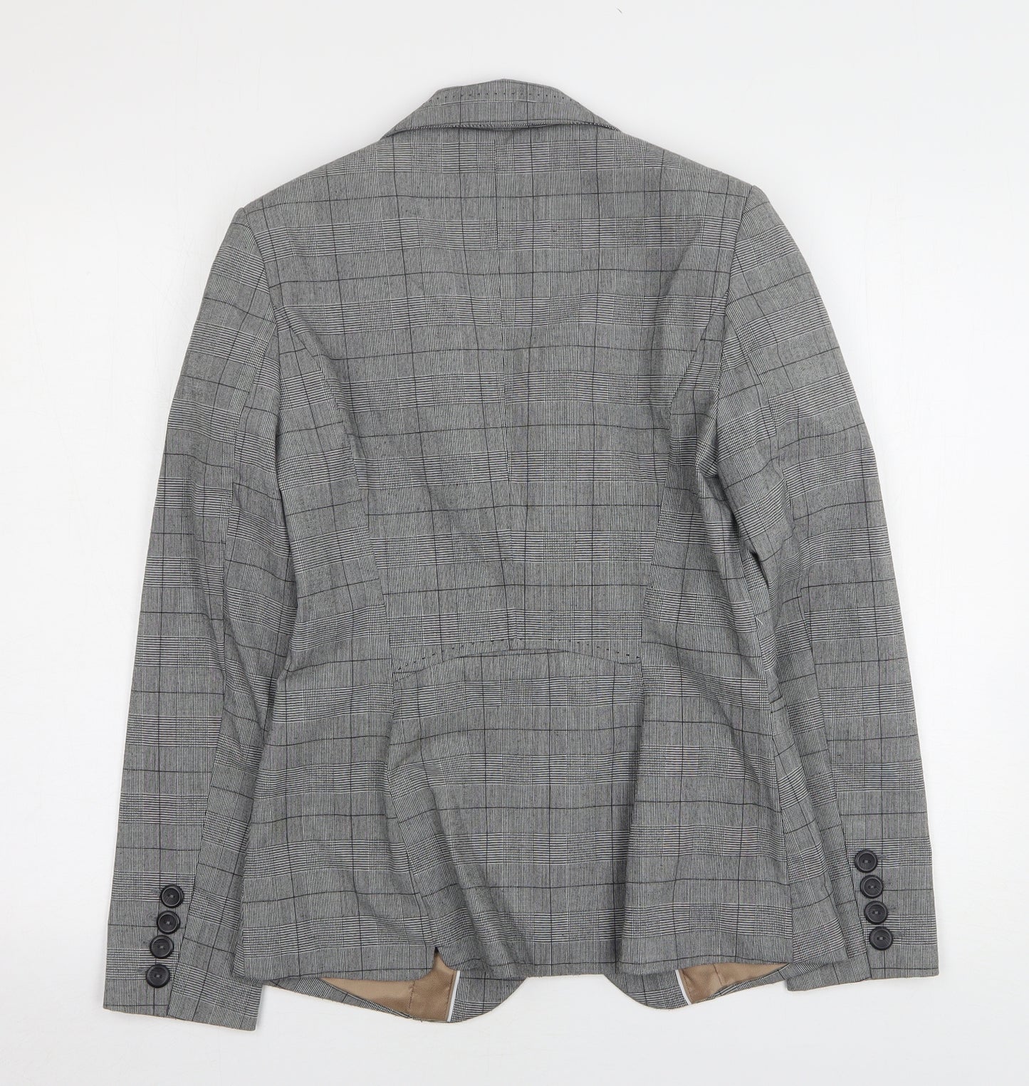 NEXT Womens Grey Houndstooth Polyester Jacket Suit Jacket Size 8