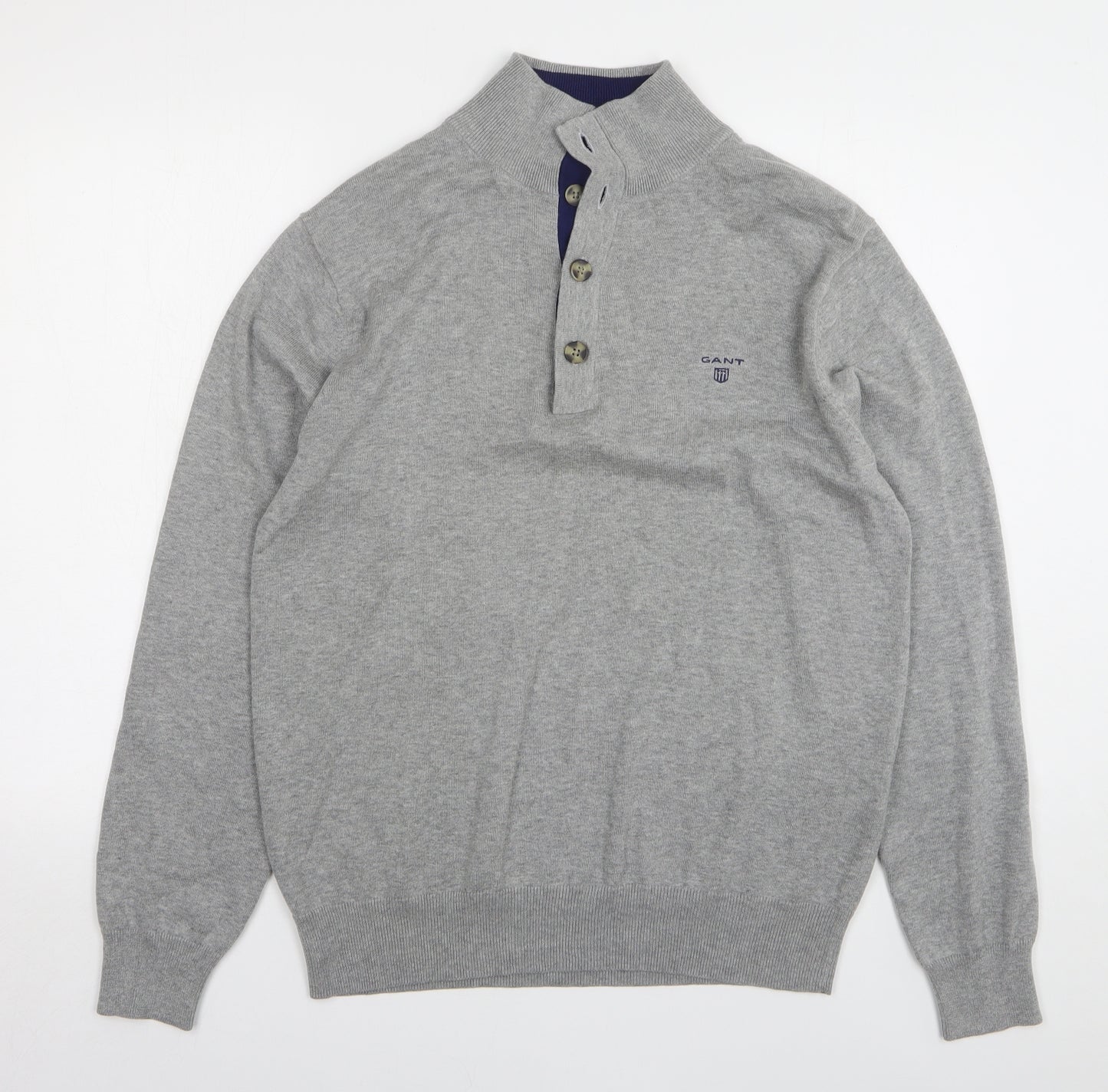 GANT Mens Grey Cotton Polo Size L Collared