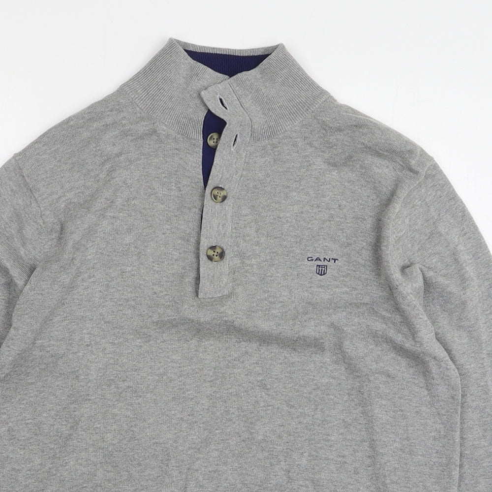 GANT Mens Grey Cotton Polo Size L Collared