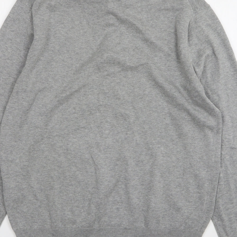 GANT Mens Grey Cotton Polo Size L Collared