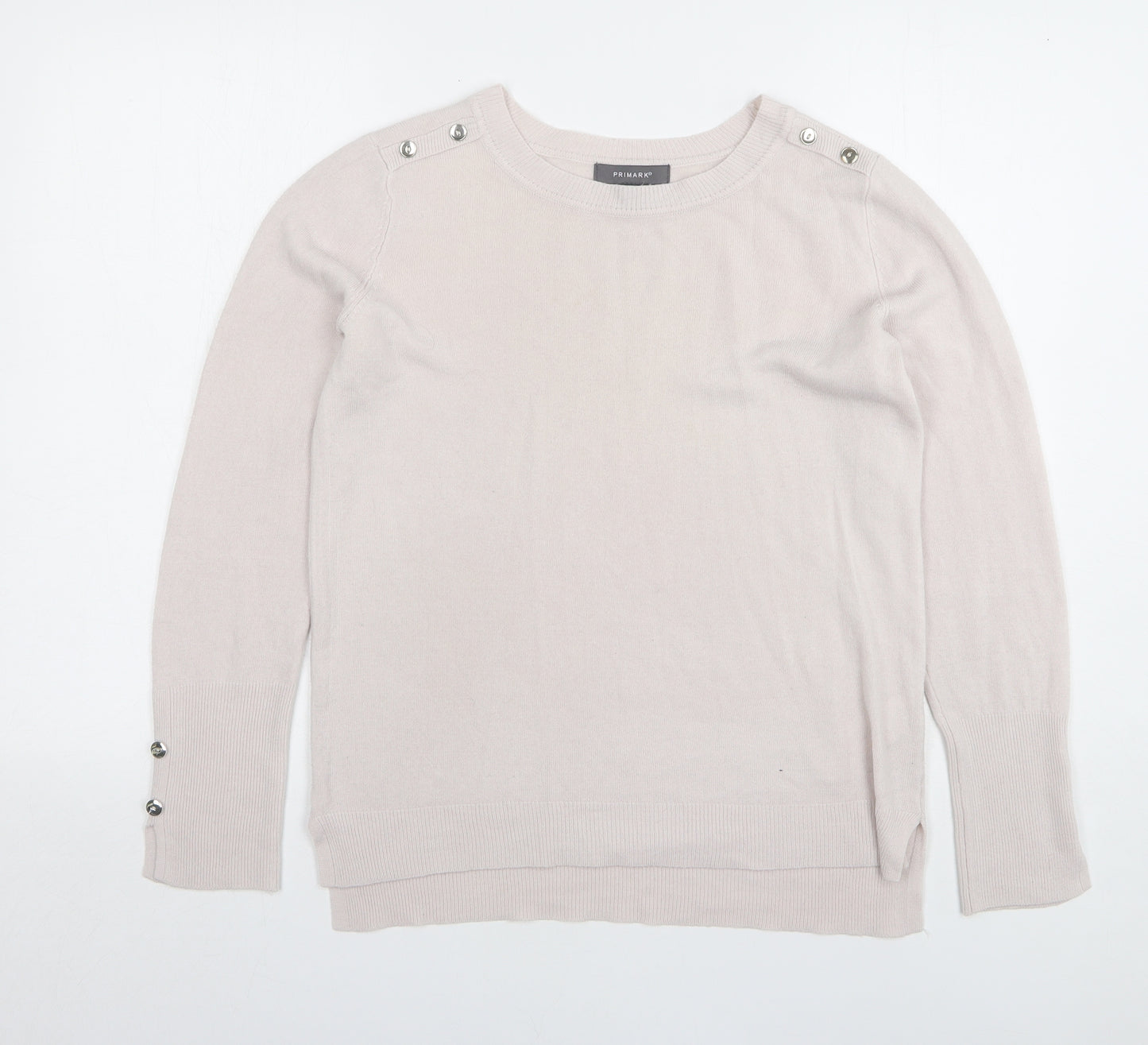 Primark Womens Pink Round Neck Acrylic Pullover Jumper Size 10