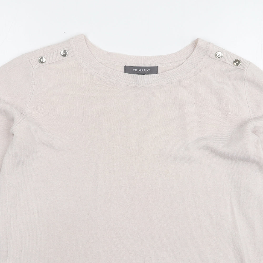Primark Womens Pink Round Neck Acrylic Pullover Jumper Size 10