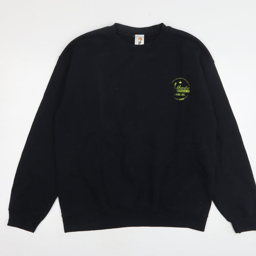 Tunni Mens Black Cotton Pullover Sweatshirt Size M