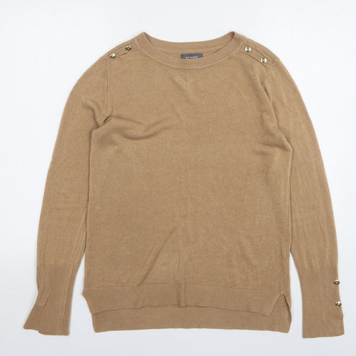 Primark Womens Beige Round Neck Acrylic Pullover Jumper Size 10