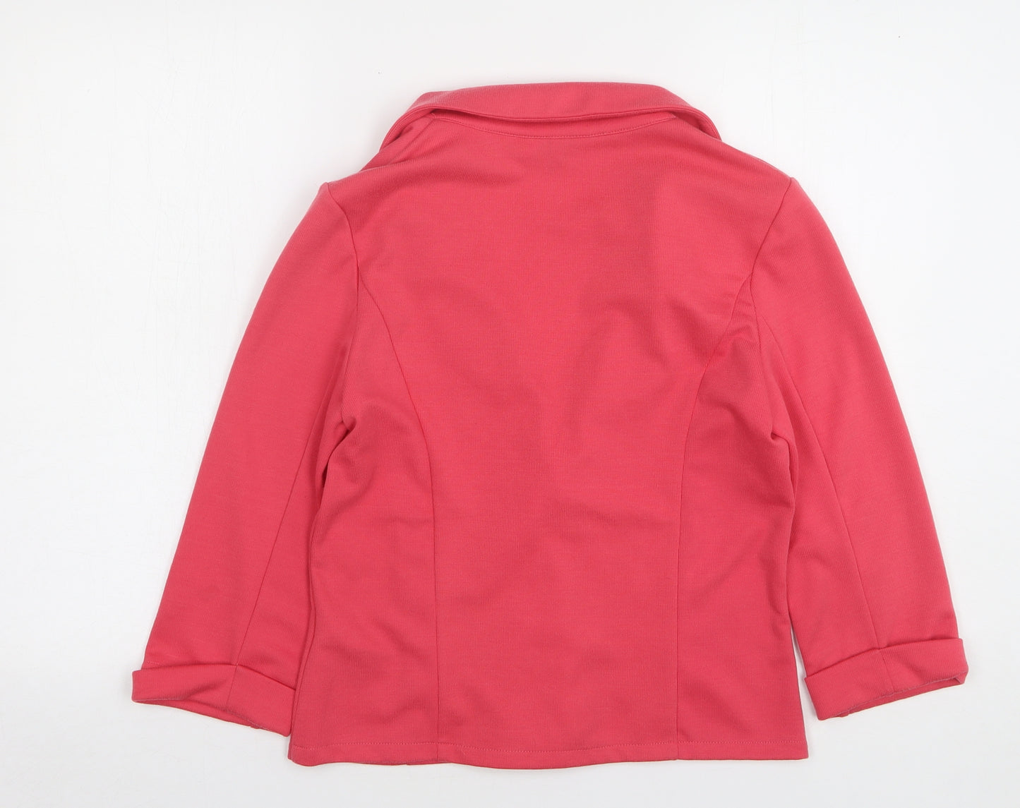 New Look Womens Pink Polyester Jacket Blazer Size 12