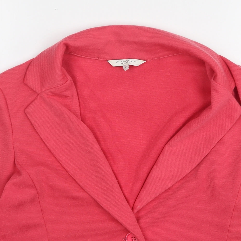 New Look Womens Pink Polyester Jacket Blazer Size 12