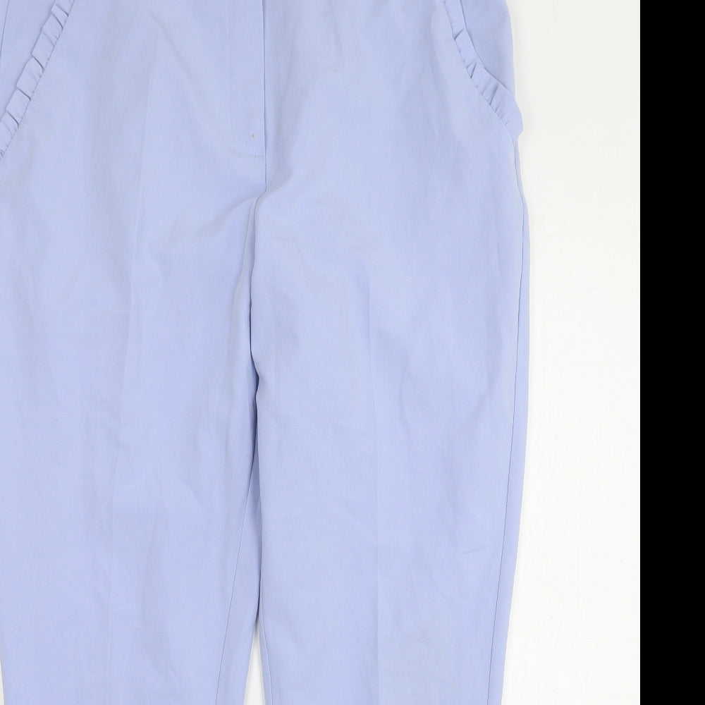F&F Womens Blue Polyester Trousers Size 14 L27 in Regular