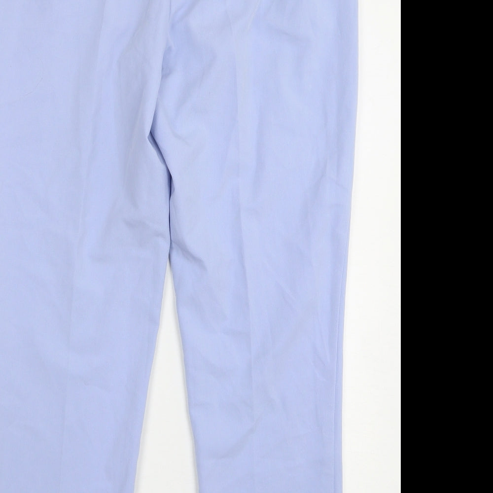 F&F Womens Blue Polyester Trousers Size 14 L27 in Regular