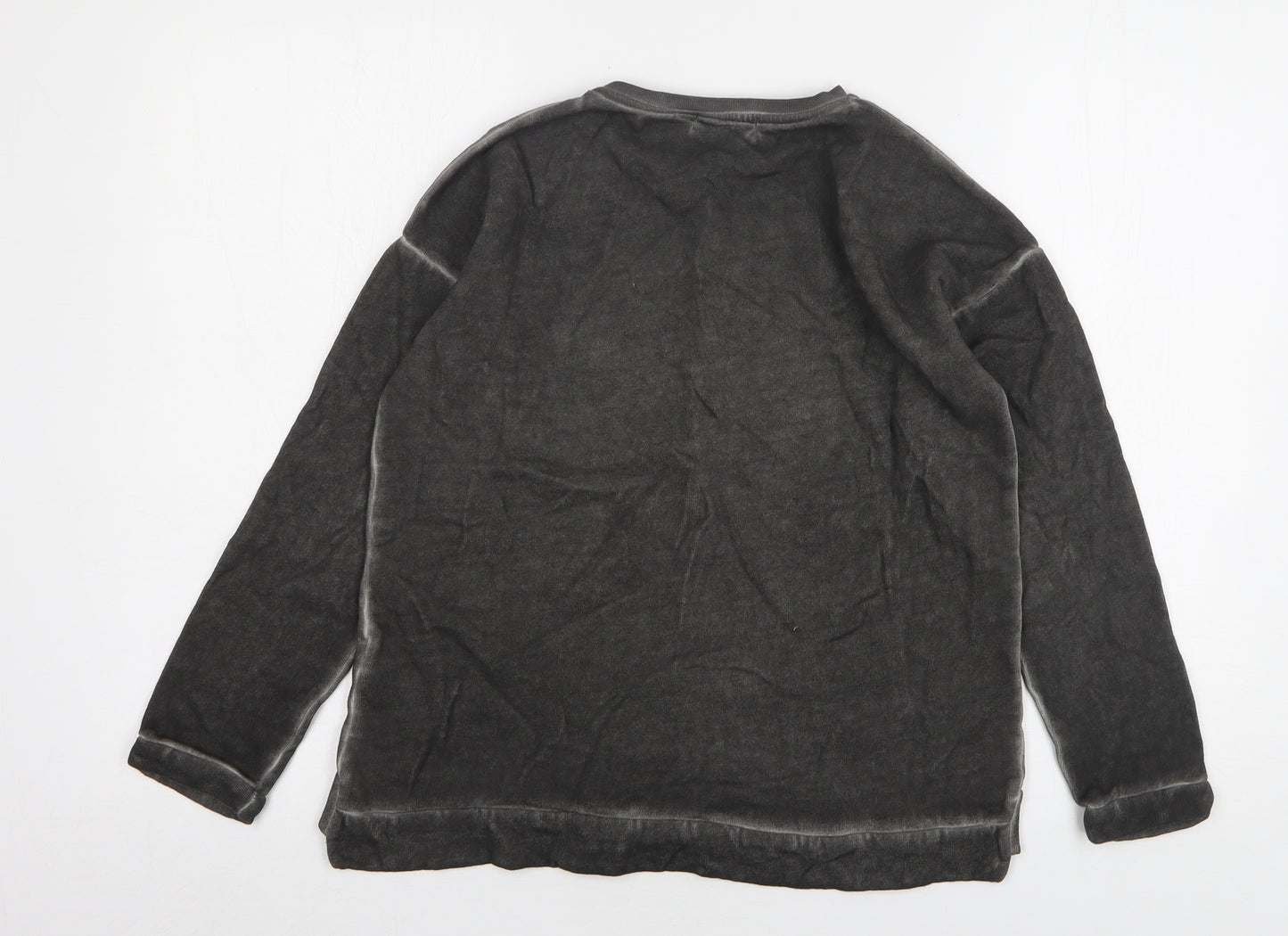 Zara Girls Grey Round Neck Cotton Pullover Jumper Size 11-12 Years