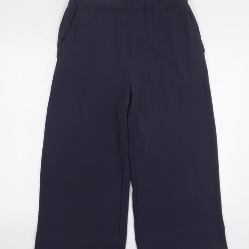 H&M Womens Grey Viscose Cropped Trousers Size 8 L22 in Regular